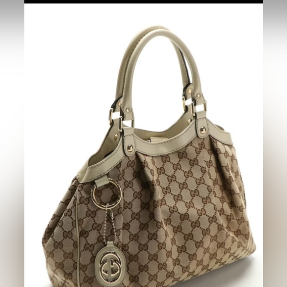 GUCCI SUKEY LOGO CANVAS SUPREME SHOULDER TOTE BAG - Picture 2 of 13